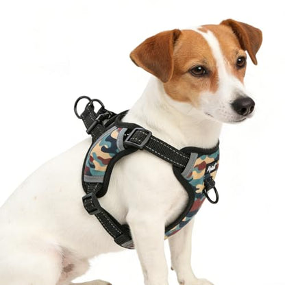 PUPTECK Dog Harness Small Sized Dog, Step in Adjustable Reflective Dog Vest Harness Escape Proof, No Pull Soft Padded Harness Easy Control, Camouflage, S - color: Camouflage, size: S (CHEST: 13"-18")