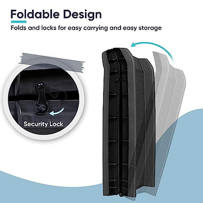 62 Inches Folding Dog Ramp for Cars Trucks SUVs Portable Pet Ramps for Large Dogs Non-Slip Stairs Step Ladder with Raised Siderails, Black