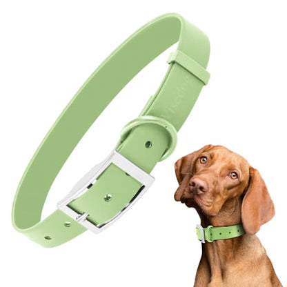 Wisedog Small Puppy Collar, Sage Green, XS 7"-10" × 1/2" | Soft Rubber Coated Webbing, Cute Pet Design, For Small Dogs & Cats - color: Sage Green