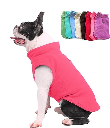 JACKO & CO - Fleece Vest Dog Sweater with Leash Ring - Soft, Warm & Lightweight Pullover Coat for Small & Medium Dogs, Puppies & Cats - Cozy Fall/Winter/Spring Pet Jacket (Pink, Small 4-6lbs) - color: Pink, size: S (4-6lbs)