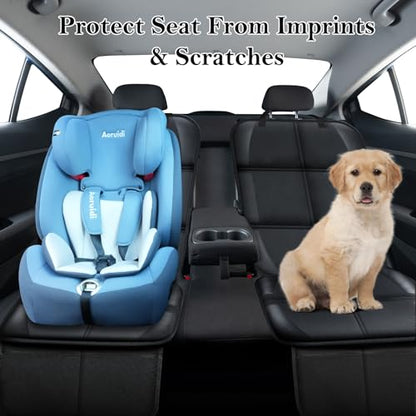 Meolsaek Car Seat Protector for Child Car Seat, Durable 600D Fabric Waterproof Car Seat Cover with Thick Pad Non-Slip Backing，No Imprints (Thicker Black-2pc) - color: Thicker Black-2pc