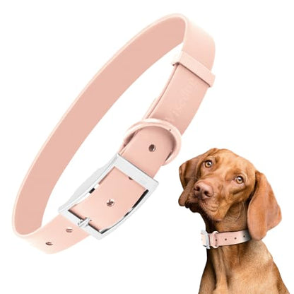 Wisedog Small Puppy Collar, Gossamer Pink, XS 7"-10" × 1/2" | Soft Rubber Coated Webbing, Cute Pet Collars, For Small Dogs Cats - color: Gossamer Pink