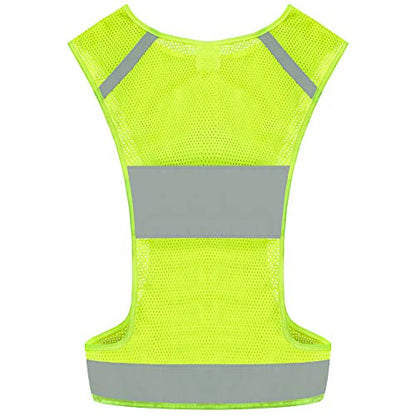 Reflective Vest Safety Running Gear with Pocket,High Visibility for Running,Biking,Walking,Women & Men - color: Neon Yellow, size: X-Large
