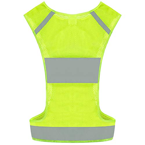 Reflective Vest Safety Running Gear with Pocket,High Visibility for Running,Biking,Walking,Women & Men - color: 2 Pack Neon Yellow, size: Large