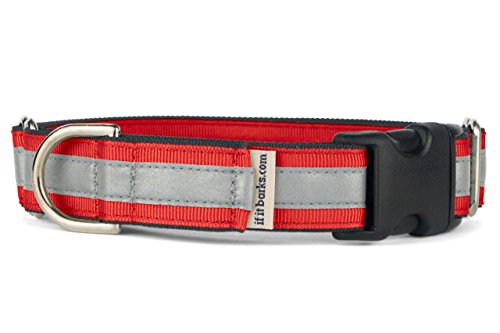 If It Barks 1" Reflective Martingale Collar with Quick Snap Buckle for Dogs, Adjustable, Made in USA,Small, Red - color: Red, size: Small w/Buckle