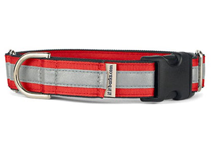 If It Barks 1" Reflective Martingale Collar with Quick Snap Buckle for Dogs, Adjustable, Made in USA,Small, Red - color: Red, size: Small w/Buckle
