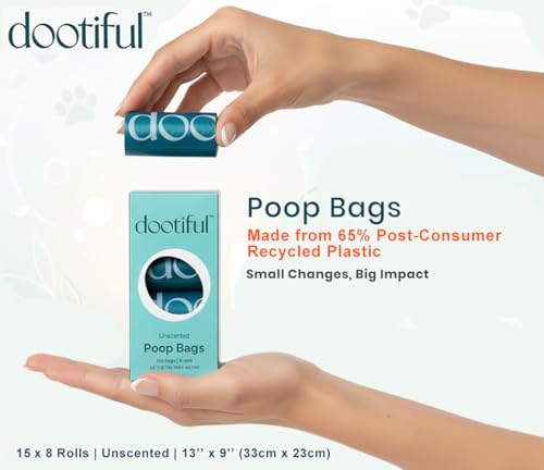 Dog Poop Bags - 240 Unscented Waste Bag, 65% Recycled Materials, Tear Resistant Pet Bags for Poop - 16 Rolls 100% Leak Proof - Extra Thick, Eco-Friendly Doggie Poo Bags for Hassle-Free Cleanup Outdoor - size: 120 Count (Pack of 2)