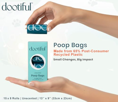 Dog Poop Bags - 240 Unscented Waste Bag, 65% Recycled Materials, Tear Resistant Pet Bags for Poop - 16 Rolls 100% Leak Proof - Extra Thick, Eco-Friendly Doggie Poo Bags for Hassle-Free Cleanup Outdoor - size: 120 Count (Pack of 2)