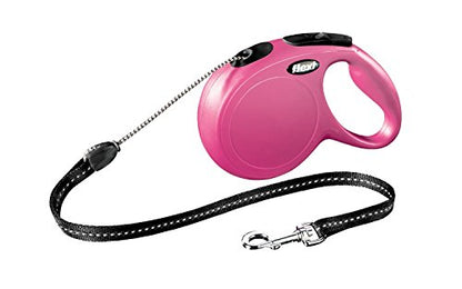 FLEXI New Classic Retractable Dog Leash (Cord), 26 ft, Medium, Pink - size: Medium Cord, 26-Feet
