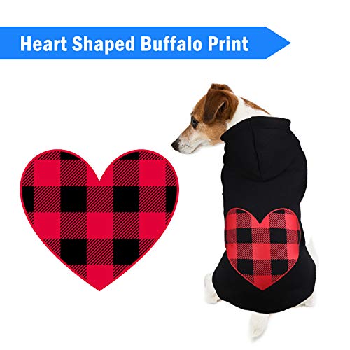 Dog Hoodie Sweater Sweater for Dogs Pet Clothes Black Buffalo Plaid Warm and Soft Breathable Cozy(XXL) - color: Heart, size: XX-Large