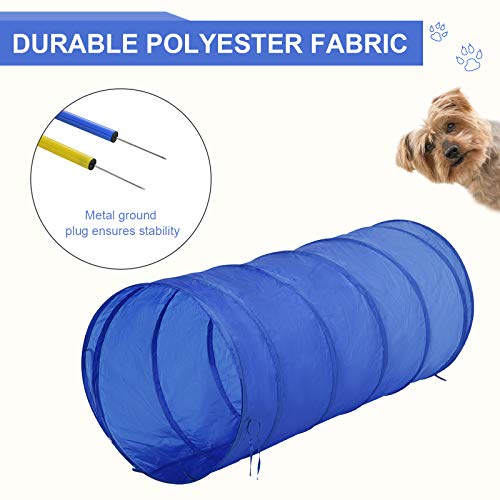 Professional Dog Agility Training Set with Adjustable High Jump, Weave Poles, Pause Box, and Open Tunnel for Outdoor Practice