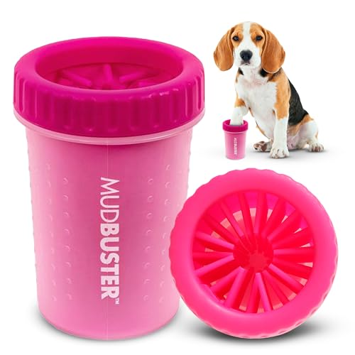 Dexas Pink Medium Dog Paw Cleaner, MudBuster - Premium Quality Pet Supplies and Dog Accessories for Dogs, Easy to Use, Mess Free, BPA Free, Patented Product - color: Pink, size: Medium without Lid