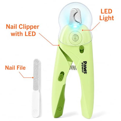 Cat Nail Clipper & Small Dog Nail Clippers with LED Light - Illuminates Nails & Bloodline for Safe, Easy Trimming - Extra Sharp, Avoid Over-Cutting - Essential Cat Supplies, Green - color: Green