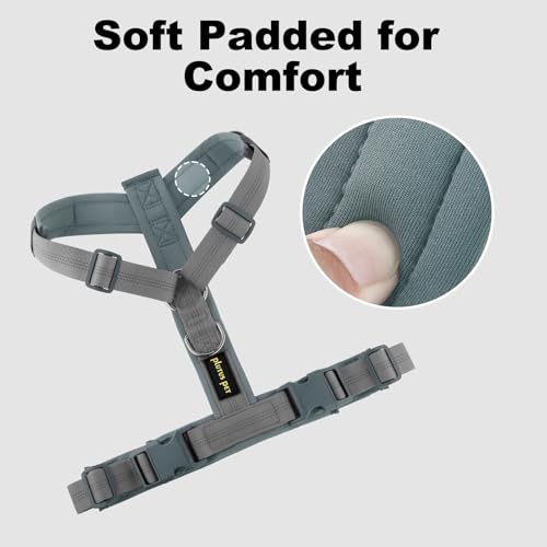 Plutus Pet No Pull Dog Harness, Adjustable Nylon Harness with Soft Padding, Reflective and Heavy Duty Dog Harness for Small, Medium, Large Dogs(Gray, S) - color: Gray, size: S