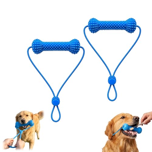 Dual-Action Dog Dental Chew Toy, Adjustable Canine Mouth Opener for Teeth Brushing, Durable Bite-Resistant Pet Oral Care Tool and Teeth Cleaning Aid for Medium Large Dogs (2Pcs) - color: 2Pcs