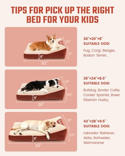 XL Dog Bed for Crate - Orthopedic Foam Crate Mat Large Comfy Flat Pet Beds with Removable Washable Cover, Suitable for Pet Up to 100 lbs(43''×28''×6'') - size: 43''×28''×6''