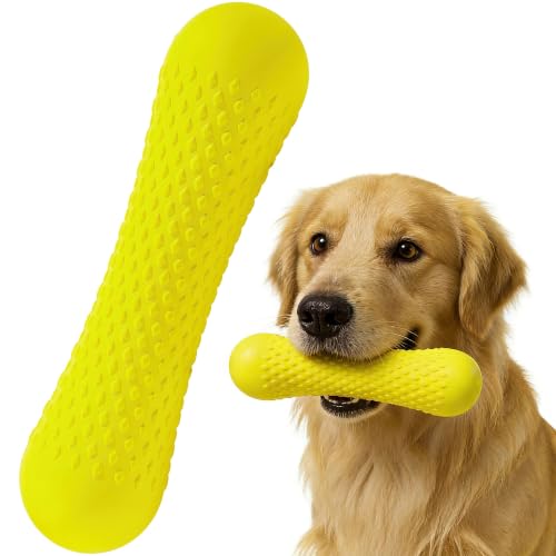 Kimee Natural Rubber Dog Chew Toy, Tough Bone Dog Toy for Aggressive Chewers, Milk-Scented Interactive Dog Toy for Medium & Large Dogs to Chew, Tug & Fetch - style: Bone