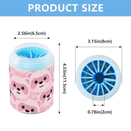 Cartoon Cute Pink Beer Portable Paw Cleaning Cup with Soft Silicone Brush Pets Bathing Brush for Dogs Cats lavadora de Patas para Perros