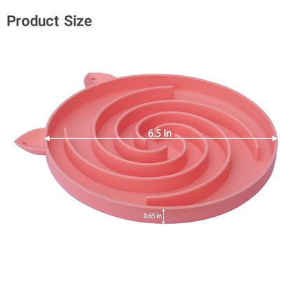Bifeaw Slow Feeder Cat Bowl, Easy to Clean Silicone Bowl, Ideal for Dry and Wet Food (Purple and Pink) - color: Purple and Pink