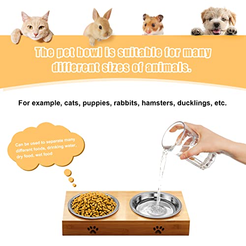 Stainless Steel Cat Bowl-Shallow Wide Flat Cats Food Bowls,Metal Kitten Dishes Whisker Friendly Fatigue Relief,Replacement Basic Kitty Plates for Elevated Stand,Dishwasher Safe（Set of 5）
