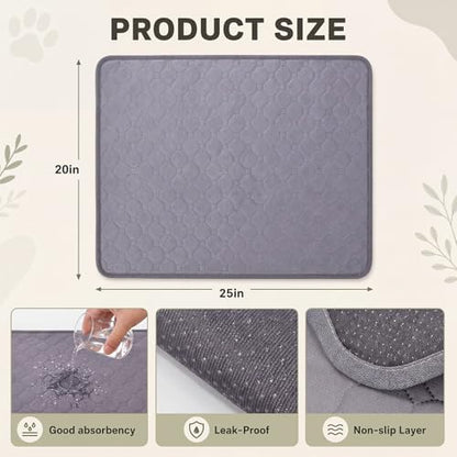 Fanfanwin 4 Pack Dog Grass with Washable Pee Pads 20"x25", 2 Artificial Grass for Dog Potty Training, 2 Reusable Puppy Pee Pads Absorbent Indoor Outdoor Pet Turf Patch for Apartment Balcony Patio - size: 20 x 25 Inch