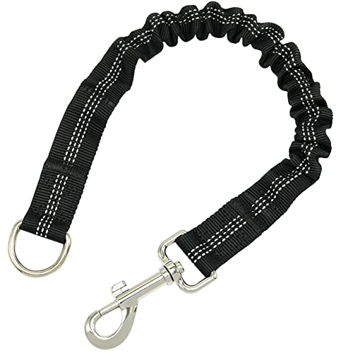 MayPaw Bungee Dog Leash Extension Attachment, 18" Reflective Shock Absorbing Lead Extender for Dog Walking Running Training (Black)
