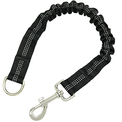 MayPaw Bungee Dog Leash Extension Attachment, 18" Reflective Shock Absorbing Lead Extender for Dog Walking Running Training (Black)