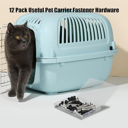 M6 Pet Carrier Fasteners Kennel Replacement Bolts for Plastic Cat Crate and Dog Crate Dog Kennel Accessories Cat Cage Carrier Parts(12 Set) - color: 12 Set