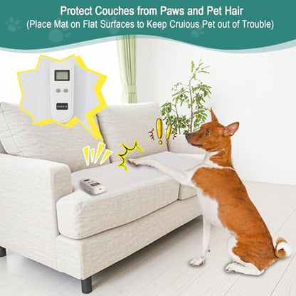 SEERWAY Scat 22"x14" Rectangular Pet Shock Mat Indoor - Safe Training Pads for Dogs & Cats, Electric Repellent Mat Keeps Pets Off Couch, Sofa, Counter Top, 3 Training Modes, Battery Operated