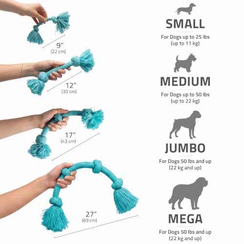 Playology Dog Toys | Dri-Tech Rope Tug of War Dog Toy for Tough Chewers | Peanut Butter Scented Mega Size Tug Rope Toys for Extra Large Dogs - size: Mega, style: Peanut Butter