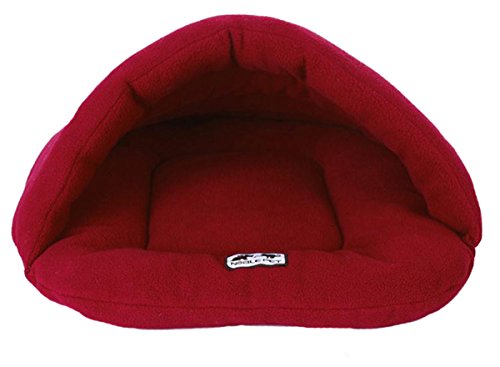 Gullor Winter Warm Comfortable Pet Dog Cat Rabbit Cushion Half Covered Bed Sleeping Bag - Red Wine (M) - color: Red Wine, size: M