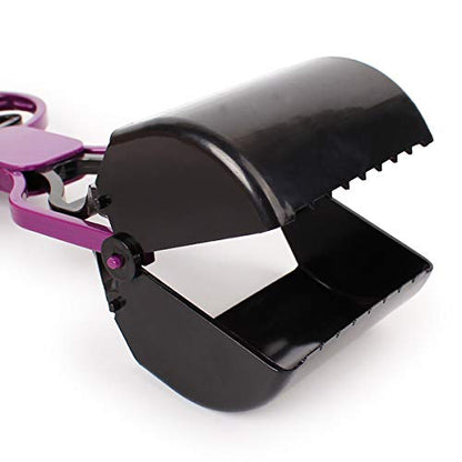 Pet Pooper Scooper for Dogs Cats Non-Breakable High Strength Material Durable Spring Easy Pick Up Grass Gravel Jaw Claw Rake for Kids Children Women Men (Black) - color: Black