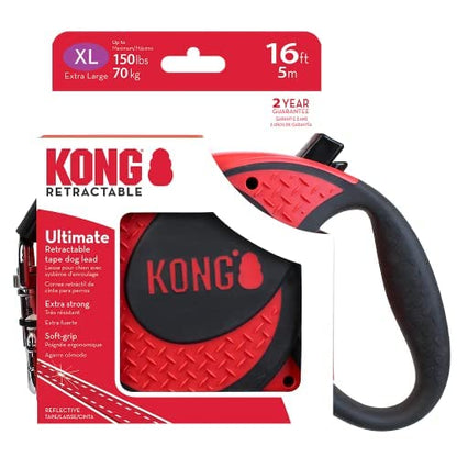 Alcott Kong Ultimate Retractable Dog Leash, Extra Large, Red, 16' Long - color: Red, size: X-Large 16'