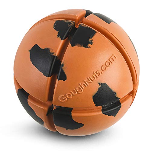 Goughnuts – Virtually Indestructible Ball - Guaranteed Dog Chew Toys for Aggressive Chewers Like Pit Bulls, German Shepherds, and Labs from 30-70 Pounds - Tough and Durable Natural Rubber - Orange - color: Orange Ball
