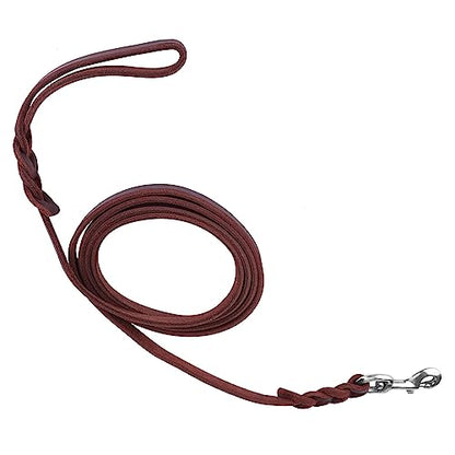 SUNGOOYUE Dog Lead Leash Leather Training Safety Rope 1.6m Padded Handle Lobster Clasp for Walking Running Hiking Medium Dogs (The Material Length is 2.5 Meters and the net) - size: The material length is 2.5 meters and the net