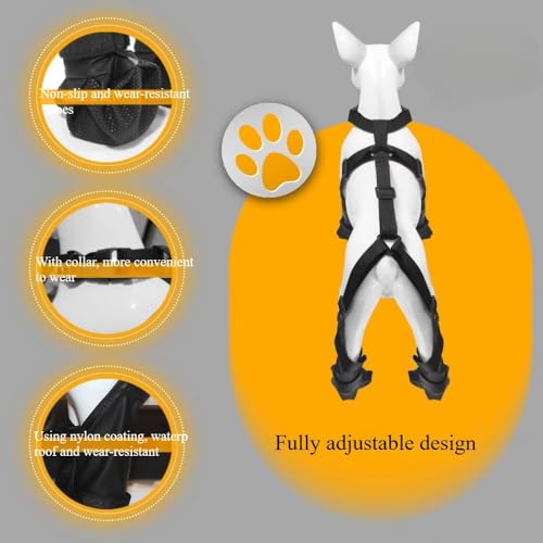 Dog Boots with Suspenders Waterproof and Non-Slip Dog Boots with Adjustable Collar Pet Outdoor Walking Paw Protection Suitable for Hot Pavement in Summer (XS) - size: XS