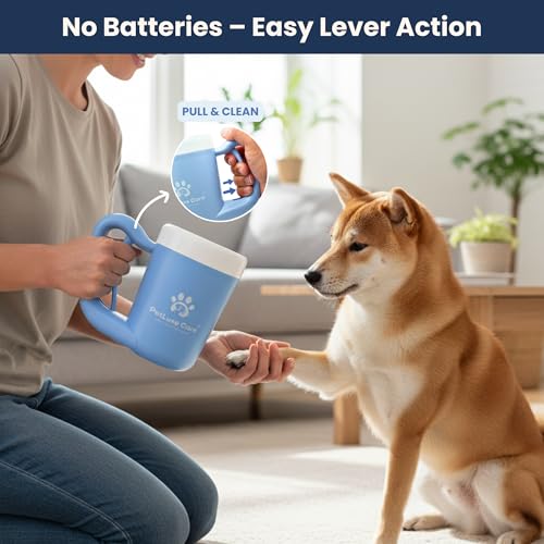 Dog Paw Cleaner, Paw Washer Cup with Soft Silicone Bristles, Portable Dog Foot Washer, 4-in-1 Paw Cleaner Kit with Paw Balm, Microfiber Towel & Grooming Brush (Blue, Small) - color: Blue, size: Small