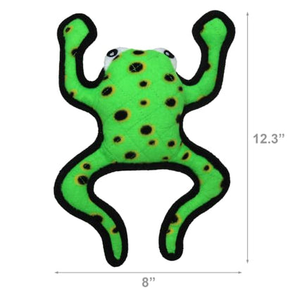 TUFFY - World's Tuffest Soft Dog Toy - Desert Phrog Leaping - Squeakers - Multiple Layers. Made Durable, Strong & Tough. Interactive Play (Tug, Toss & Fetch). Machine Washable & Floats - color: Green Leaping Phrog
