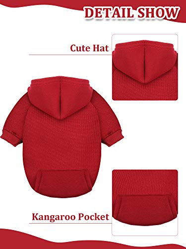 Syhood 4 Pieces Medium Dog Sweaters Dog Hoodie Clothes with Hat for Small Dogs Puppy Pet Winter Warm Hoodies Coat Sweater Shirt Chihuahua Clothes with Pocket - size: M