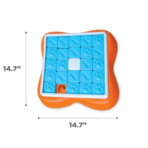 Outward Hound by Nina Ottosson Challenge Slider – Interactive Dog Treat Puzzle Enrichment Toy, Level 3 Advanced - color: Challenge Slider (Orange, Blue)
