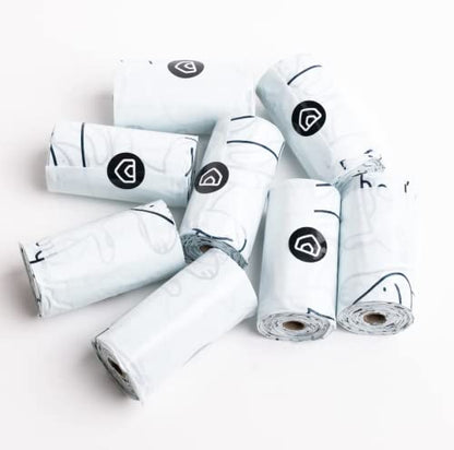Diggs Dog Poop Bags (8-Rolls) - Durable & Odor Resistant Pet Waste Bags Refill Pack - One-Hand Dispensing, Innovative No-Tear Pet Products - 120 Bag Count