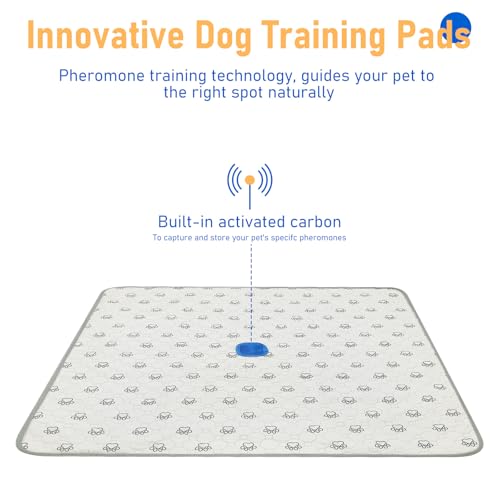 2Pack Washable Pee Pads for Dogs, Reusable Puppy Pads Pet Training Pads with Activated Carbon Pheromone Attraction Targets, Waterproof & Non-Slip Dog Pee Pads for Housebreaking (18"x24") - size: 18"x24" (Pack of 2)