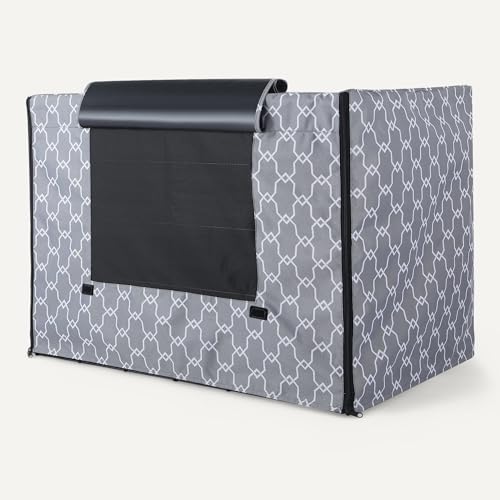 Amazon Basics Dog Cage Cover for 48-inch Wire Crates, Heavy-Duty with Zippered Panels, Recycled Polyester - size: 48"L x 30"W x 32"H