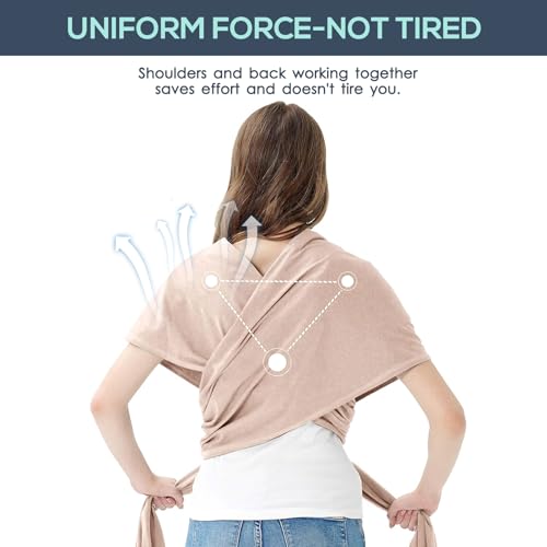 Baby Wraps Carrier, Jeroray Baby Carrier,Hands Free Infant Carrier, Lightweight,Breathable,Softness,Khaki - color: khaki