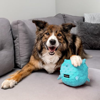 Playology Dog Toys | Plush Sensory Ball for Large Puppies and Young Dogs | Peanut Butter Scented Jumbo Dog Ball Chew Toy | Teething Puppy Essentials - size: Jumbo, style: Peanut Butter