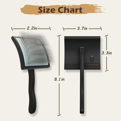 Slicker Brush for Dogs – Professional Long Pin Grooming Brush for Goldendoodles, Poodles & Thick Curly Coats – Gentle Detangling Brush for Matted Long Hair Dogs, Black - color: black