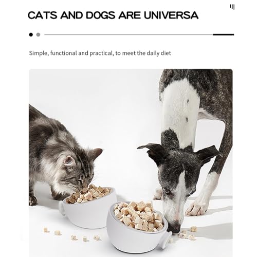 Wall Mounted Pet Bowls - Elevated Pet Bowl Magnetic Dog Food Bowls, Elevated Cat Serveware | Black, White, Stainless Steel + PP Wall Mount Raised Puppy Food Bowl Dishwasher Safe for Pets Feeding - color: White