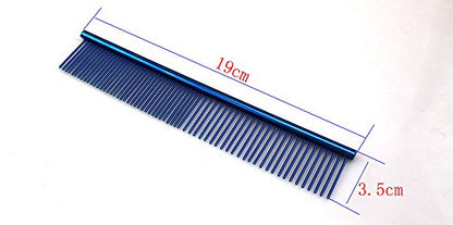 ZoCr Stainless Steel Pet Comb for Dogs Cats, Pet Grooming Comb with Different Spaced Rounded Teeth (Silvery) - color: Silvery