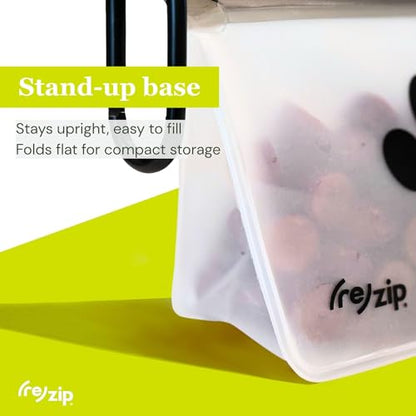 (re) zip Pet On-The-Go Bags 2-pack | Lightweight, Compact, Carabiner Clip | Airtight Closure | Water-Resistant | Food-Safe PEVA | Holds Treats, Poop Bags | Travel-Friendly - size: 1 Cup