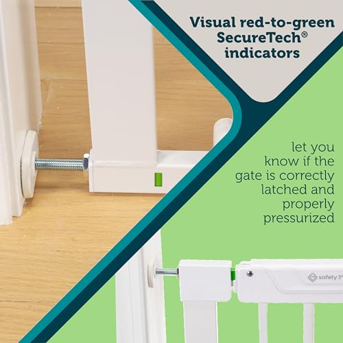 Safety 1st Pressure Mounted Baby Gates for Doorways with SecureTech, Baby Gate with Door, Pet-Friendly Design, No Drilling, 29-38"